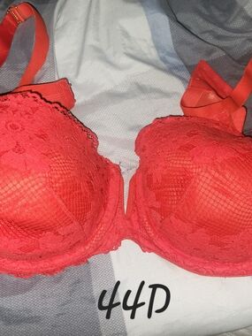 Lane Bryant Coral Red Lace Underwire Bra